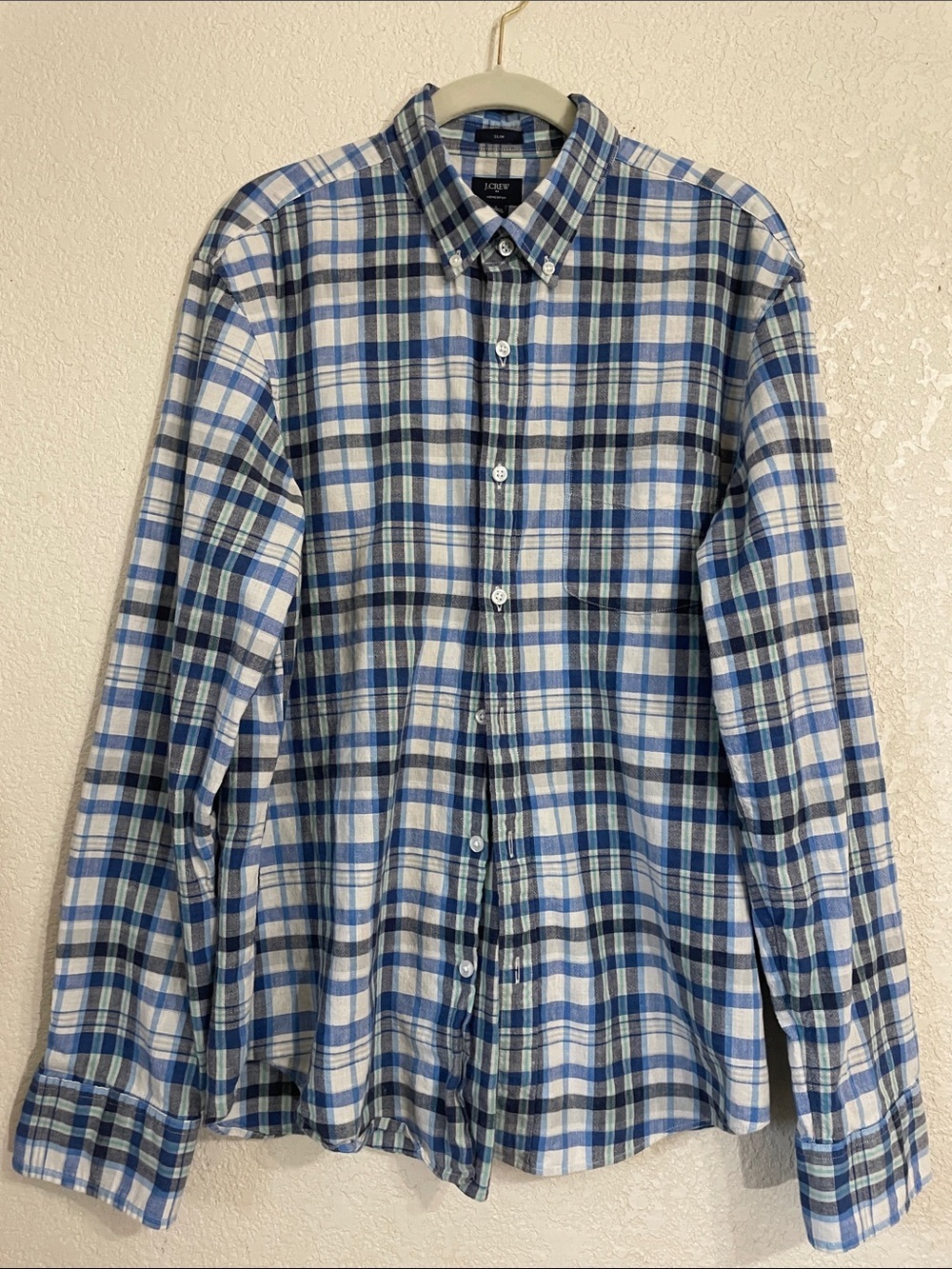 J. Crew Blue Plaid Button-Down Shirt